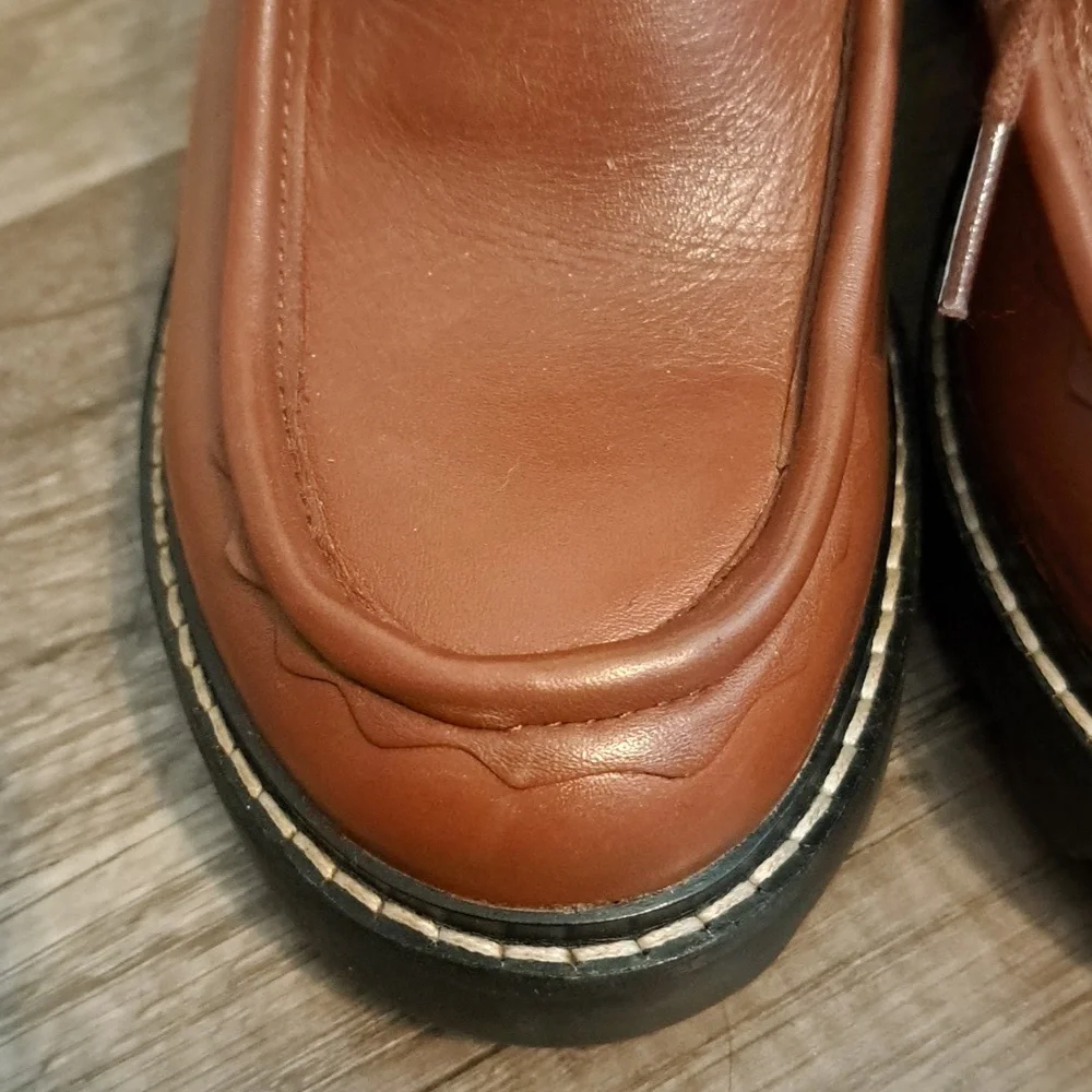 Madewell Brown Leather Oxfords with Platform Sole